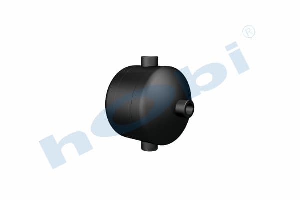 Air Tank, Ø144 L:146 Steel, MC Lt:2 Black (RAL9005)