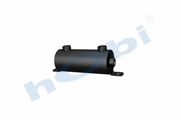 Air Tank, Ø089 L:210 Steel, Cover With Bracket, MN Lt:1 Black (RAL9005)
