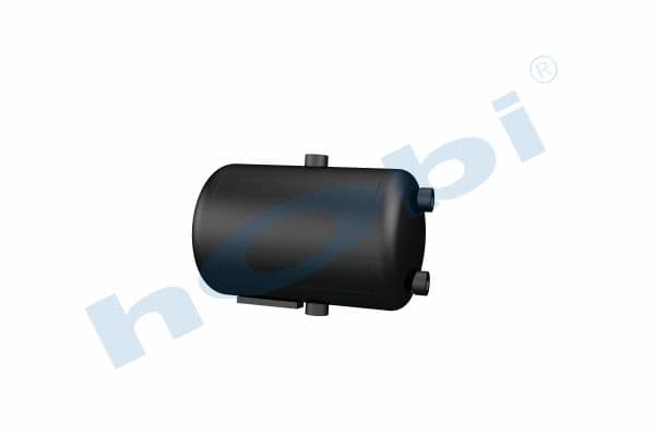 Hava Tankı, Ø206 L:339 Çelik, Gövde Braketli, BT Lt:10 Siyah (RAL9005)