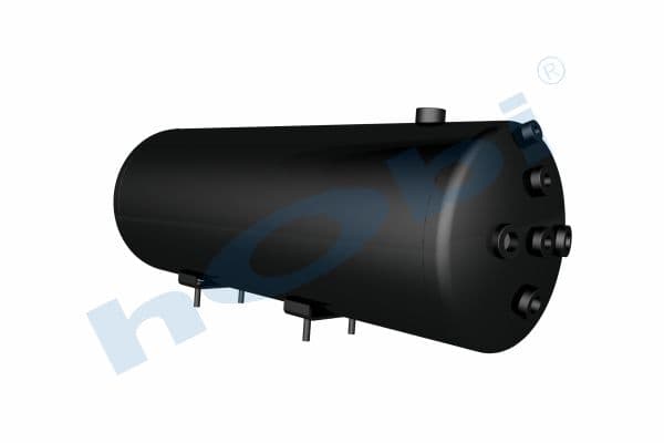 Air Tank Ø259 L:735 Steel Body With Bracket UN Lt:36 Black (RAL9005)