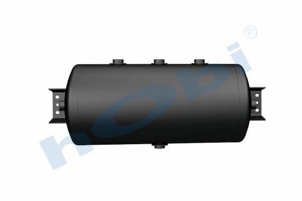 Hava Tankı, Ø300 L:685,8 Çelik, Kapak Braketli, Lt:50 Siyah (RAL9005)
