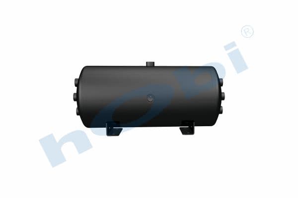 Hava Tankı, Ø259 L:600 Çelik, Gövde Braketli, Lt:25 Siyah (RAL9005)