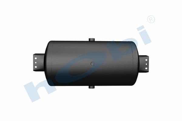 Hava Tankı, Ø300 L:621 Çelik, Kapak Braketli, Lt:50 Siyah (RAL9005)