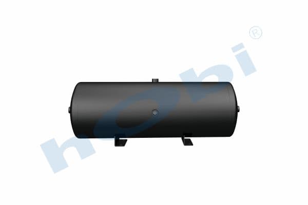 Hava Tankı, Ø300 L:880 Çelik, Gövde Braketli, Lt:60 Siyah (RAL9005)