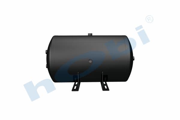 Hava Tankı, Ø396 L:722 Çelik, Gövde Braketli, Lt:80 Siyah (RAL9005)