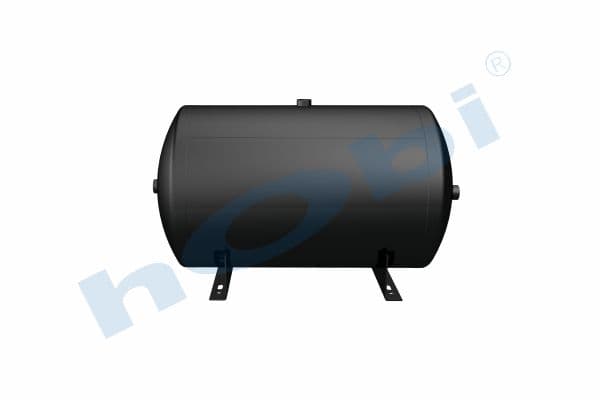 Hava Tankı, Ø396 L:706 Çelik, Gövde Braketli, Lt:80 Siyah (RAL9005)