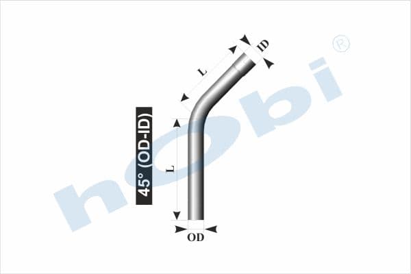 Boru, Universal Dirsek, A:45° Ø75 L1:230 L2:230 Alusi ID1:Ø75,5
