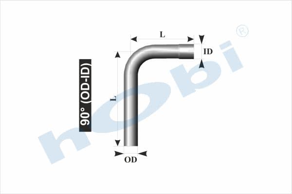 Boru, Universal Dirsek, A:90° Ø75 L1:290 L2:290 Alusi ID1:Ø75,5